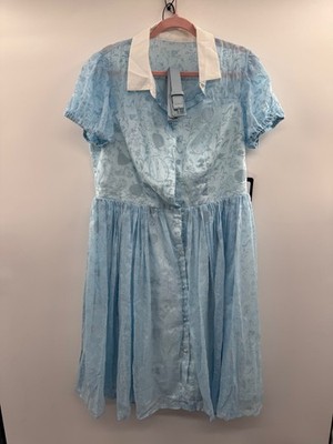 Disney Cinderella by Unique Vintage Swing Dress Women's 1X Plus Blue Printed NWT