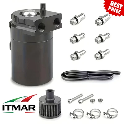 Carafe Vapeurs Huile Auto Moto 300 ML Universel Attraper Can 2 Portes Aluminium - Photo 1/4