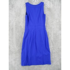 J Crew Dress Womens 0 Sheath Wool Royal Blue Office Career Classic Secretary Zip