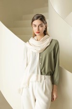 Jeelow Everyday Soft Shawl Wrap Oversized Solid Color Scarf with Frayed Edge