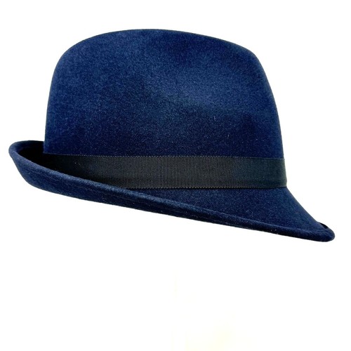 Nr. 65 - $ 1325 100 % authentisch Chanel 1A421 Coco Mark marineblau schwarz Lapin Filz Fedora Größe M - Bild 3 von 10