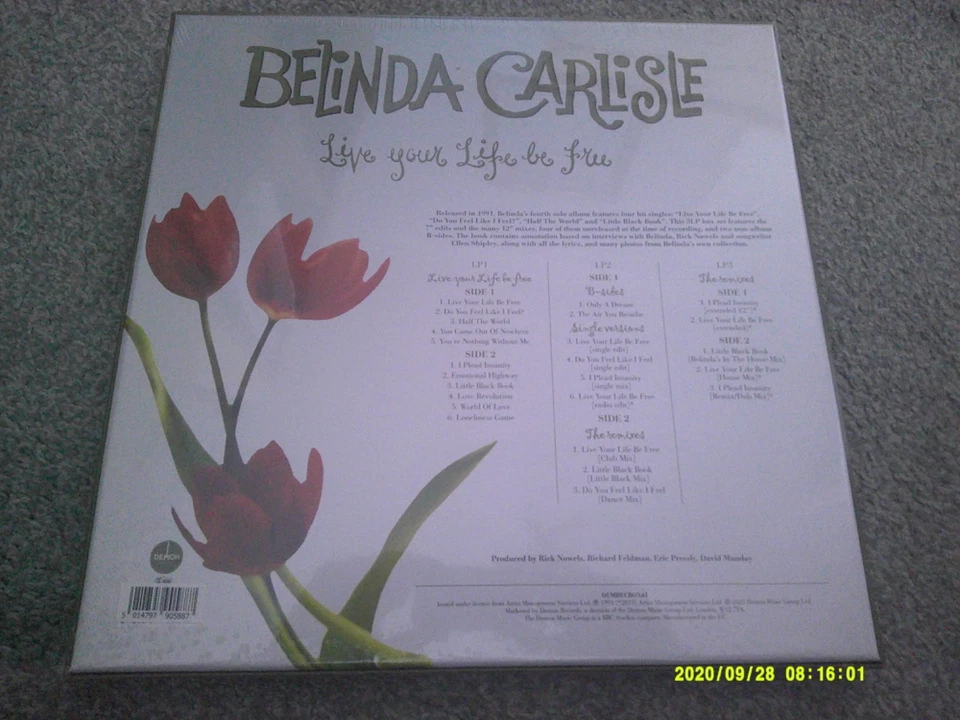BELINDA CARLISLE Live Your Life Be Free  30th Ann 3 x GREEN 180 gram new/sealed - Image 4 of 4