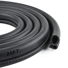 Car Door Seal Strip with Side Bulb, 20 Feet PVC Bulb Trim with EPDM Automotiv...