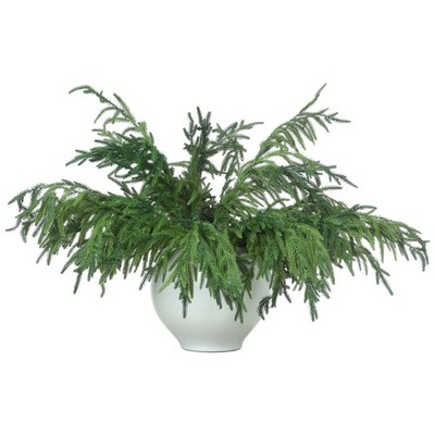 Christmas Norfolk Pine Branches, Artificial Norfolk Branch Faux Plants Greene...