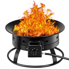 Portable Propane Outdoor Gas Fire Pit W/ Cove...