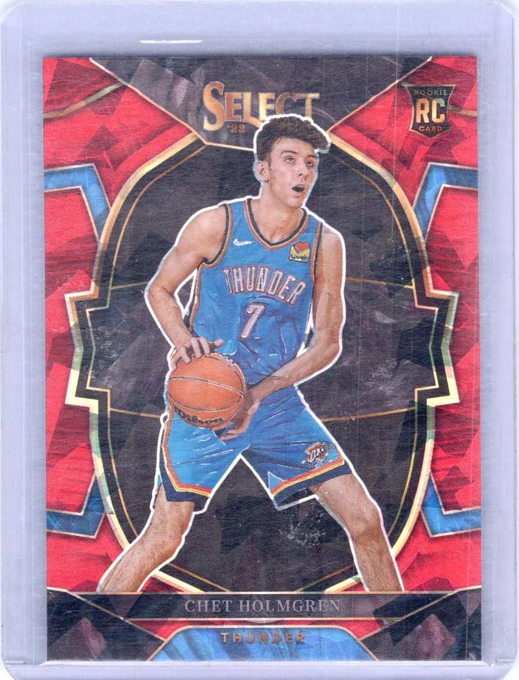 2022-23 Panini Select #83 Chet Holmgren Red Cracked Ice Prizms
