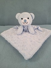 Teddy Bear Lovey 14" Blue Minky Dot Security Blanket RN 65815 Little Beginnings