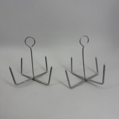 Lot Of 2 Vintage Aluminum 4 Prong Foldable Baked Potato Baker Rack Taiwan