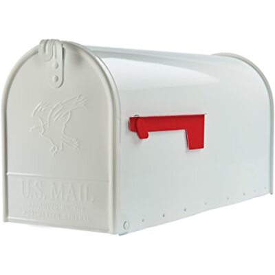 Gibraltar Mailboxes Elite Large Capacity Galvanized Steel White, Post-Mount