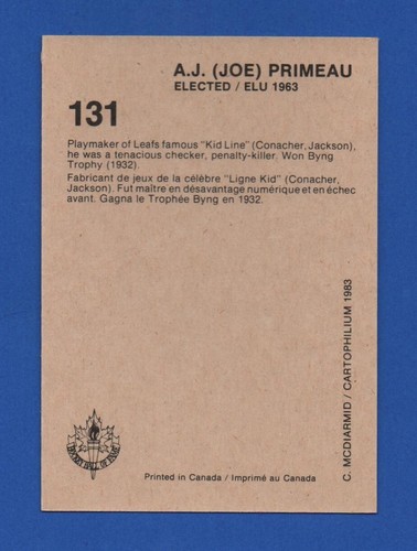 1983 (1985) CARTOPHILIUM HOCKEY HALL OF FAME HOF CARD 1-240 & PROMO SEE LIST - Picture 266 of 488