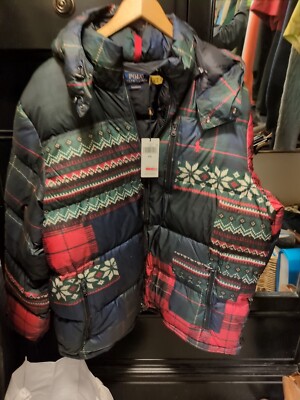  newPolo Ralph Lauren Patchwork  Southwestern Aztec Down Jacket xxl