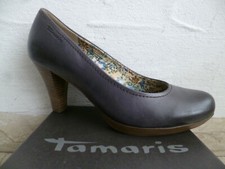 Tamaris Escarpins Ballerines Chaussures Pantoufle Bleu Cuir 22410 Neuf