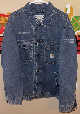 VTG 90'S Carhartt Denim Chore Jacket SIZE 2XL XXL - Summit