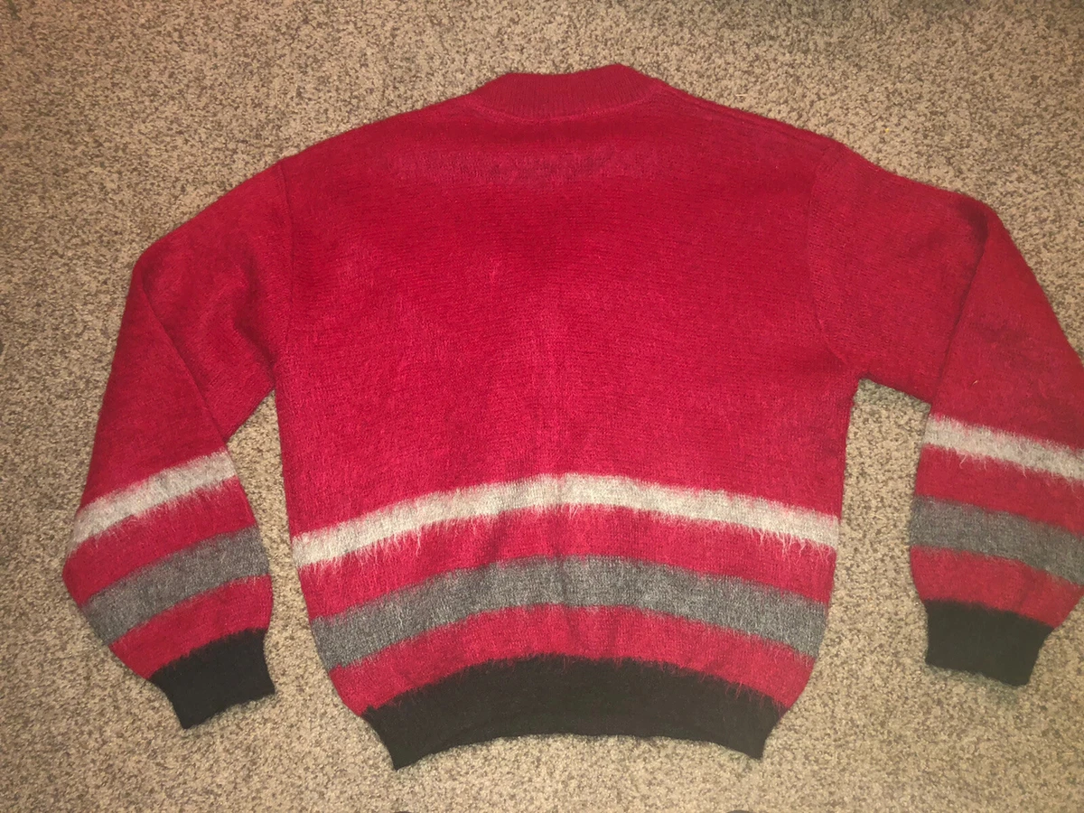 Vintage Leonardo Strassi Sweater Wool Red 1960's-1970's Size Large