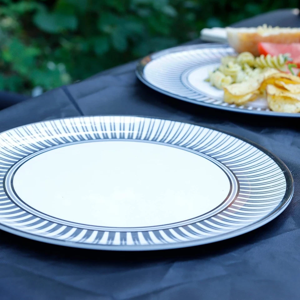 Caravan Camping Stripe 16 Piece Melamine Dining Set 100% Melamine Leisurewize - Image 3 of 4