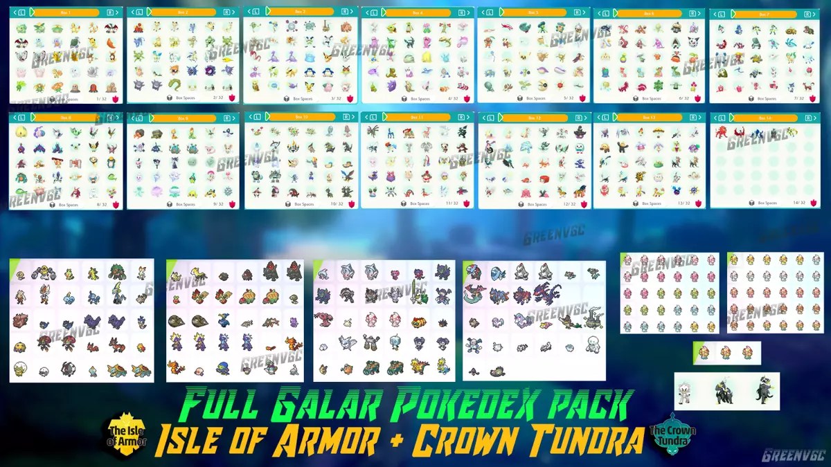 Pokemon Sword Shield Complete shiny Pokedex All Home Full Galar