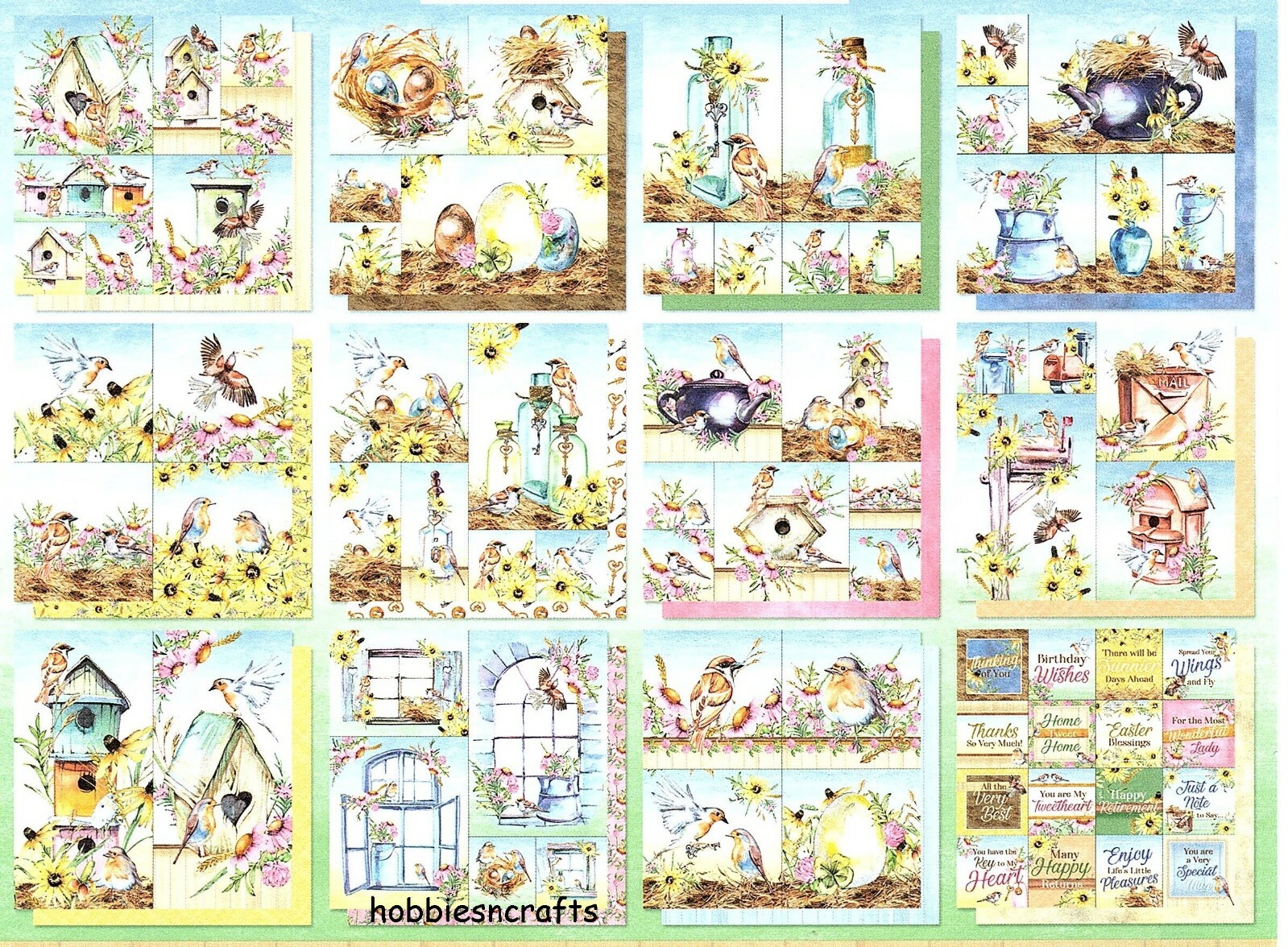 SPRING BIRDSONG Hunkydory 8x8 Sample Paper Pack - Picture perfect - 72 images