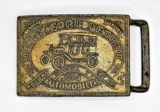 Henry Ford Detroit Model T Belt Buckle Vintage Metal
