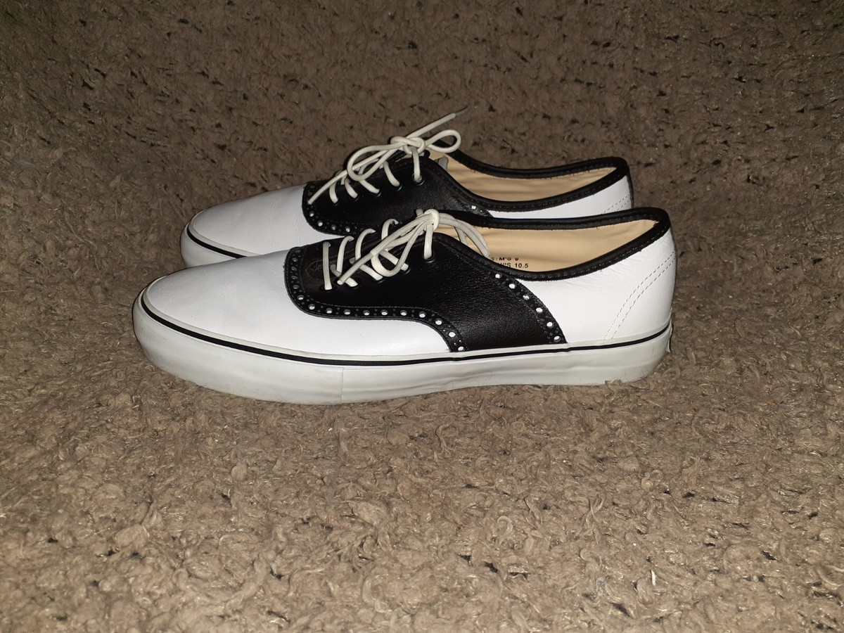 VANS VAULT-SPECTATOR LX-Black/White Leather-VN0KXNBA2-RARE/SKATE