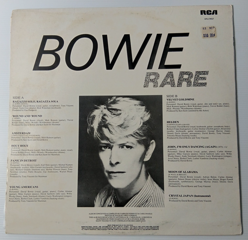 David Bowie - Rare LP 1983 Australian Press RCA Records VPL1 7457 - Picture 2 of 15