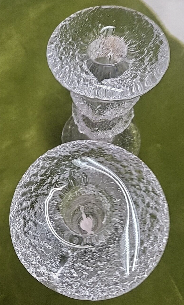 Pair of Vintage Iittala Festivo 2 Ring Candle Holders Timo