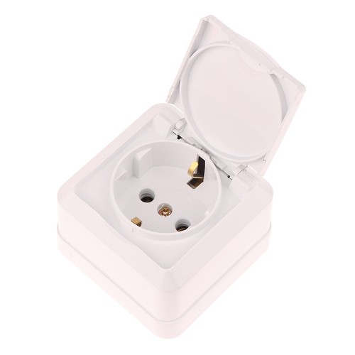 Surface-mounted Single-unit Wall Panel European Standard Two-hole Socket W Cover - Photo 2/10