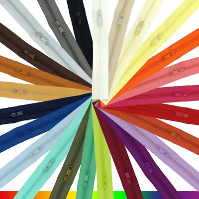 10 m Endlos-Reißverschluss 3 mm Spirale + 20 Zipper Meterware 25 Farben