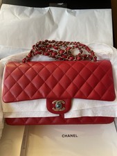 Authentic Chanel Classic Medium Double Flap 11.2 Caviar Leather Handbag.