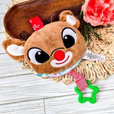    2023 Rudolph The Red-Nosed Reindeer Crinkle Soft Baby Book w/ Teether Toy