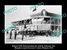 OLD LARGE HISTORIC PHOTO OF WALGETT NSW THE NSW FIRE BIRGADE DEMONSTARTION 1910