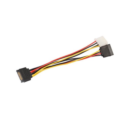 15 Pin Male to 4 Pin IDE & 15 Pin Female Power Y-Cable - Picture 3 of 6