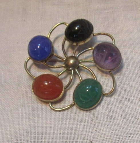 1/20 of 12K Gold Filled Pin Stone Scarabs by Admar