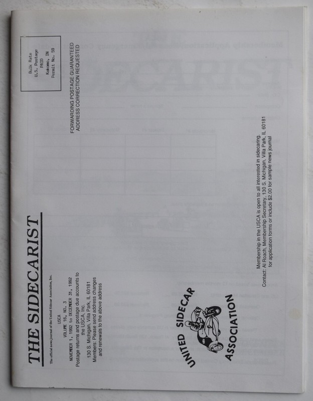 THE SIDECARIST MAGAZINE - NOVEMBER / DECEMBER 1992