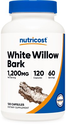 Nutricost White Willow Bark Capsules (1200 mg per serving) 120 capsules - 60 Ser