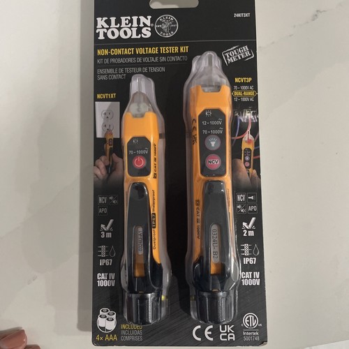 Klein Tools Non-Contact Voltage Testers, 2pc Set, 70-1000v P/N 24KIT3XT - NEW!