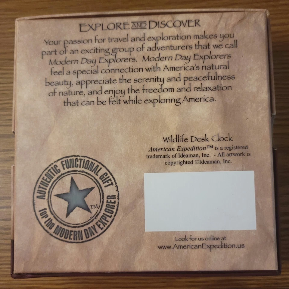 Rare American Expedition Wildlife Series Desk Clock- Whitetail Buck New In Box - Image 3 of 4