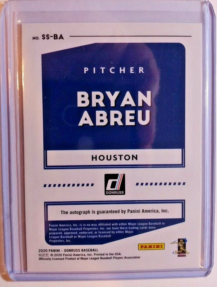 2020 DONRUSS AUTO BRYAN ABREU (m) - Image 2 of 2