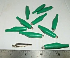 LOT OF 10- GREEN INSULATED ALLIGATOR CLIPS S