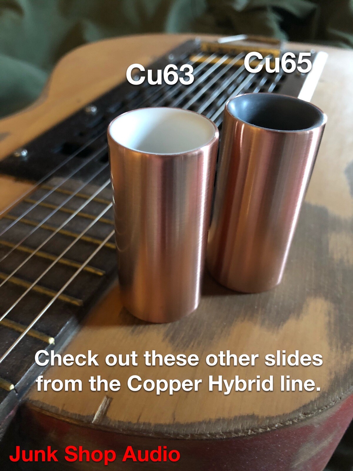 JSA Cu53/Cu55 Copper Hybrid, Tone Bar, (Lap) Steel Guitar Slide Combo