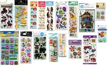 Lot of 17, Animal scrapbook stickers - Horses, Zoo, Farm, Fish, Monkey, Giraffe