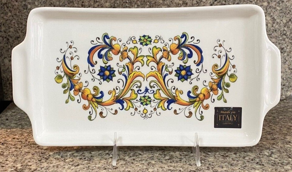Ceramica Coure~12" Tray~Garland Filigree~Made in Italy~New
