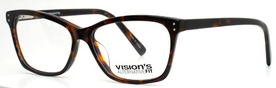 VISION'S ALTERNATIVE FIT SFV246 C02 Tortoise Womens Cat Eye Eyeglasses 55-14-140