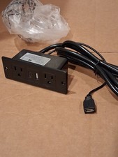 Furniture Power Recessed Strip 2 Outlet 1 USB & 1 USB-C ZG-JJM-A2 Black E528571