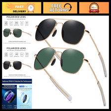 Men's Polarized Aviator Sunglasses - Military Style Pilot Shades with Bayonet Te