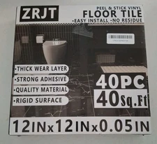 ZRJT Peel & Stick Floor Tiles 12in X 12 Inch 40 Pack