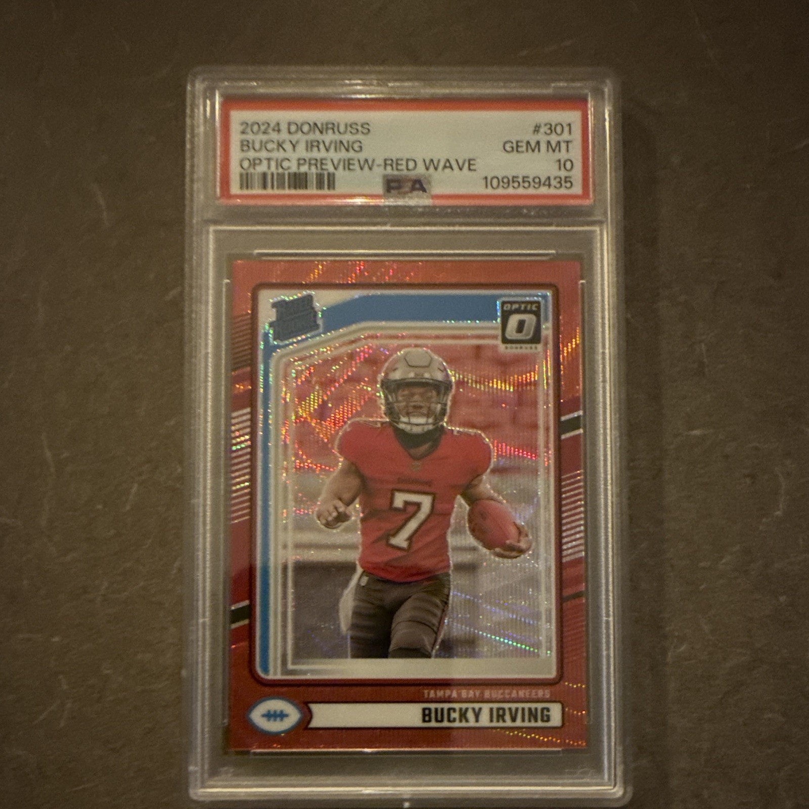 Bucky Irving Panini Donruss #301 Preview Red Wave Optic