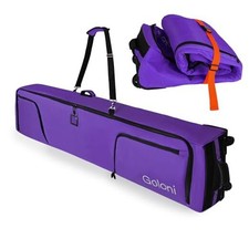 Ski Bag with Wheels,Padded Snowboard Bag for Air Travel,600D 190cm Purple