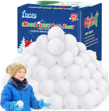 50 PCS Fake Snow Balls, Soft Snow Ball for Fight Indoor, Plush Winter Fight Ball