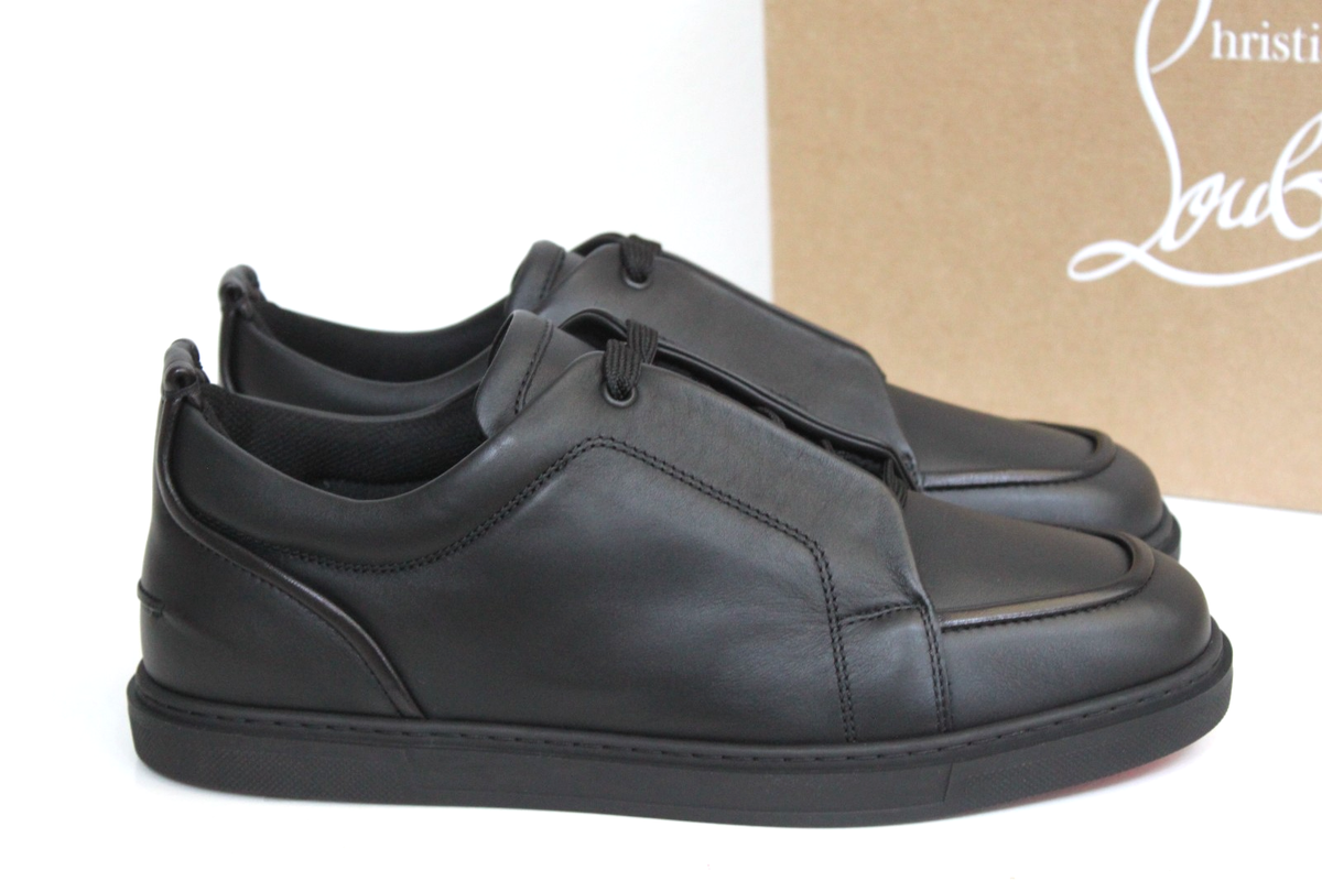 sz 13 / 46 Christian Louboutin Black Leather Jimmy Rubber Trimmed