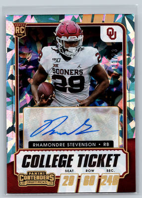Rhamondre Stevenson 2021 Contenders Draft Picks Cracked Ice Rookie